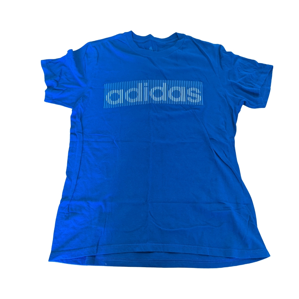 EUC Adidas Adult Small Blue Amplifier Short Sleeve Tee Logo
